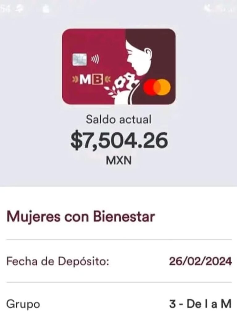 Pasos para consultar el saldo de Mujeres con Bienestar