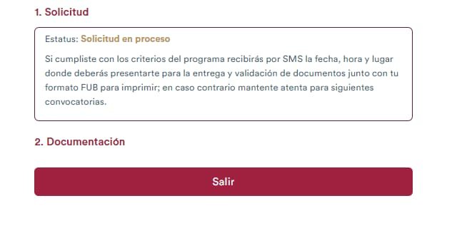 ¿Qué significa solicitud en proceso en Mujeres con Bienestar?