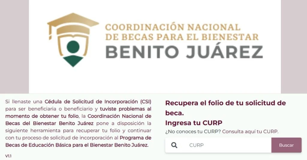recuperar el folio de Becas Benito Juárez